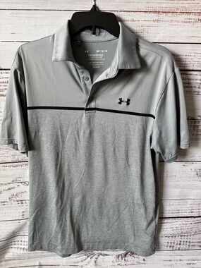 Under Armour Light Gray & Black Men's Polo Shirt